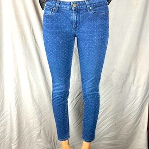 Paige Verdugo Skinny Ankle Crop Jeans Pin Dot Sz27